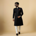 Classic Black Achkan for Men | Elegant Ethnic Wear | Jaipurio